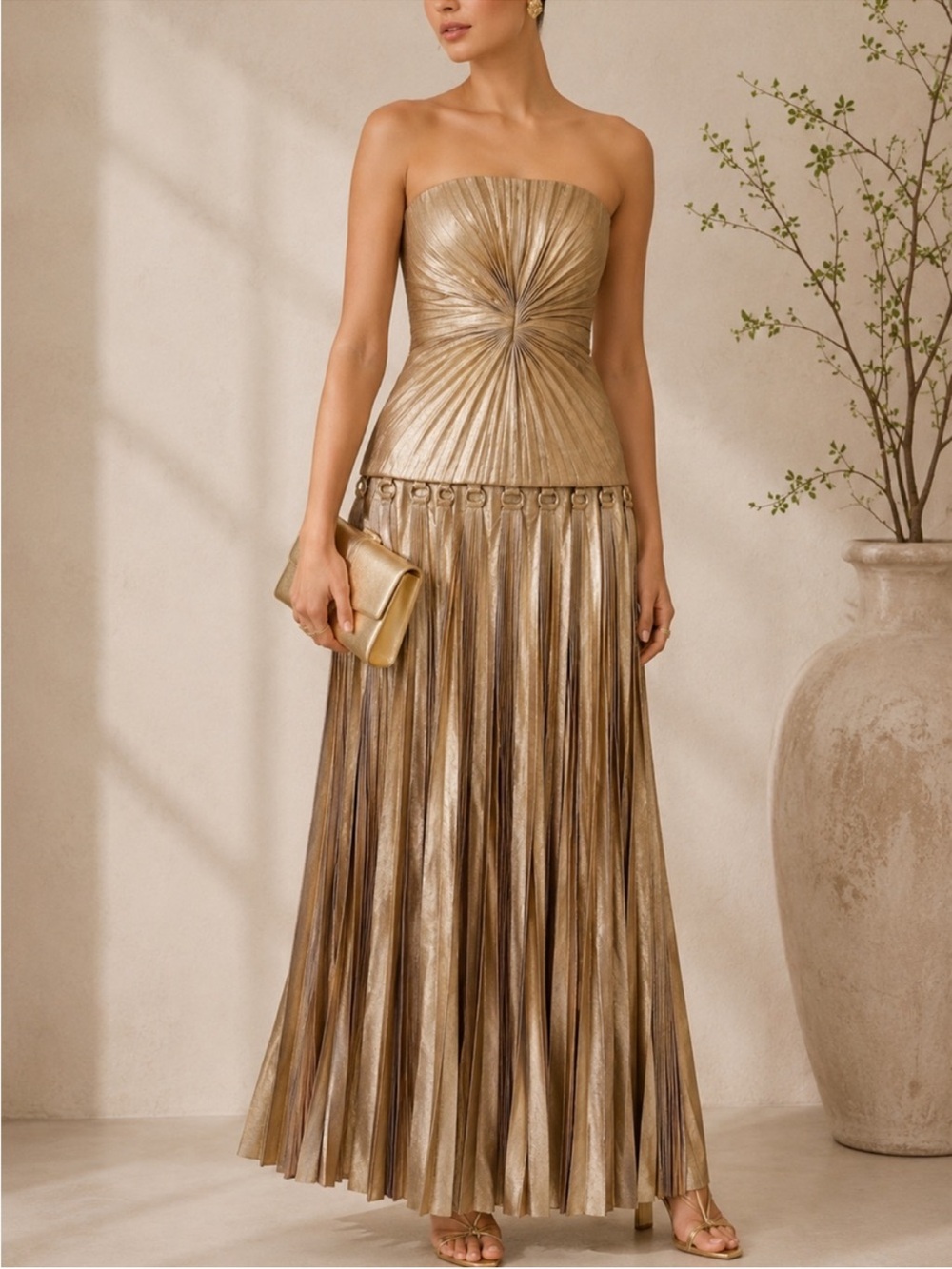 Acler Fintry Maxi Gold Dress